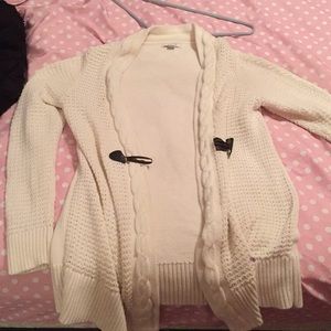 white cardigan
